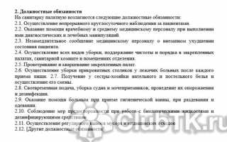 Функциональные обязанности санитарки в лечебном учреждении