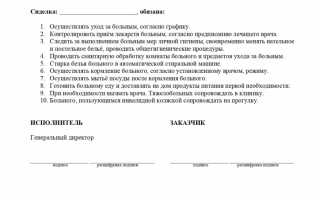 Оформление договора с физлицом на услуги сиделки
