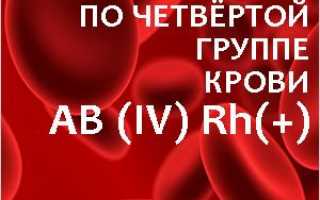 Диета по 4-й положительной группе крови